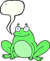 comic book speech bubble cartoon happy frog