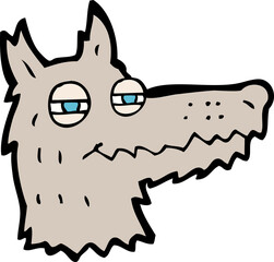 cartoon smug wolf face