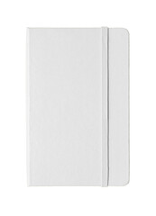 Blank closed notebook isolated on white