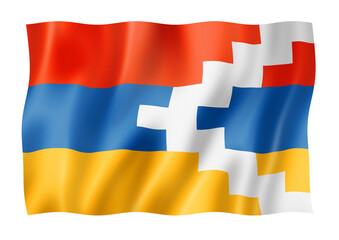Fototapeta premium Nagorno-Karabakh flag isolated on white