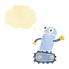 cartoon robot with thought bubble
