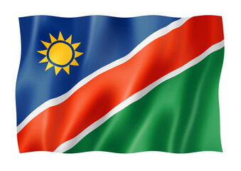 Namibian flag isolated on white
