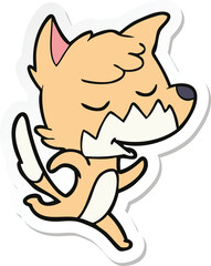sticker of a friendly cartoon fox