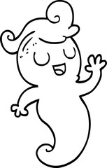 line drawing cartoon ghost