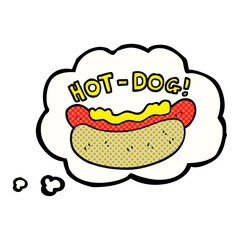 thought bubble cartoon hotdog