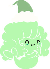 christmas cartoon of kawaii ghost