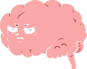 flat color style cartoon angry brain