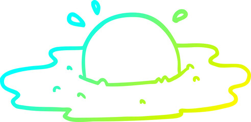 cold gradient line drawing cartoon fried egg