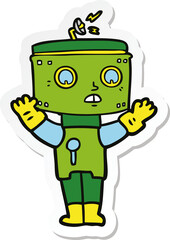 Obraz na płótnie Canvas sticker of a cartoon robot