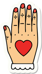 Obraz premium tattoo style sticker of a hand