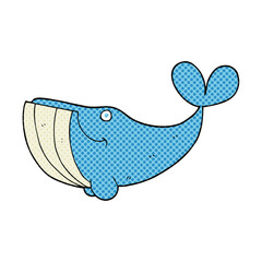 cartoon happy whale