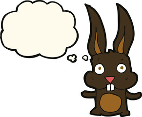 cartoon rabbit with thought bubble