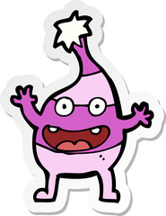 sticker of a cartoon funny creature