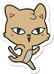 sticker of a cartoon cat
