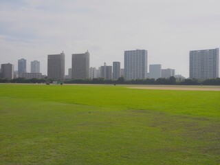 Obraz premium 多摩川の河川敷。