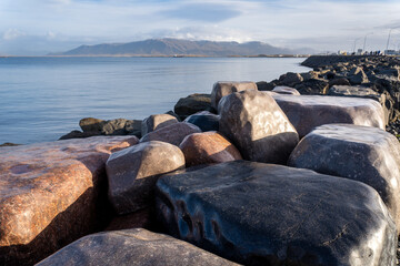 Reykjavik, Iceland: Shore Piece (Fjöruverk) conceptual art to celebrate the millennium by artist...
