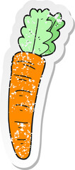 retro distressed sticker of a cartoon carrot