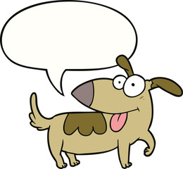 cartoon happy dog and speech bubble