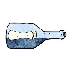 message in a bottle cartoon