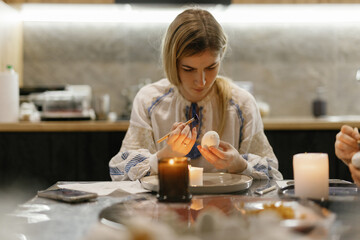 Cultural symbolism. Ukrainian culture. Beeswax. Eggshell. Springtime