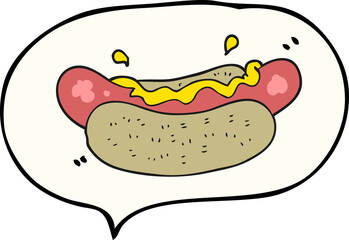 speech bubble cartoon hotdog