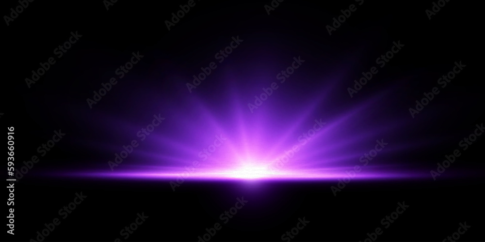 Aufkleber horizontal light effects. purple shimmering translucent light on a transparent background.