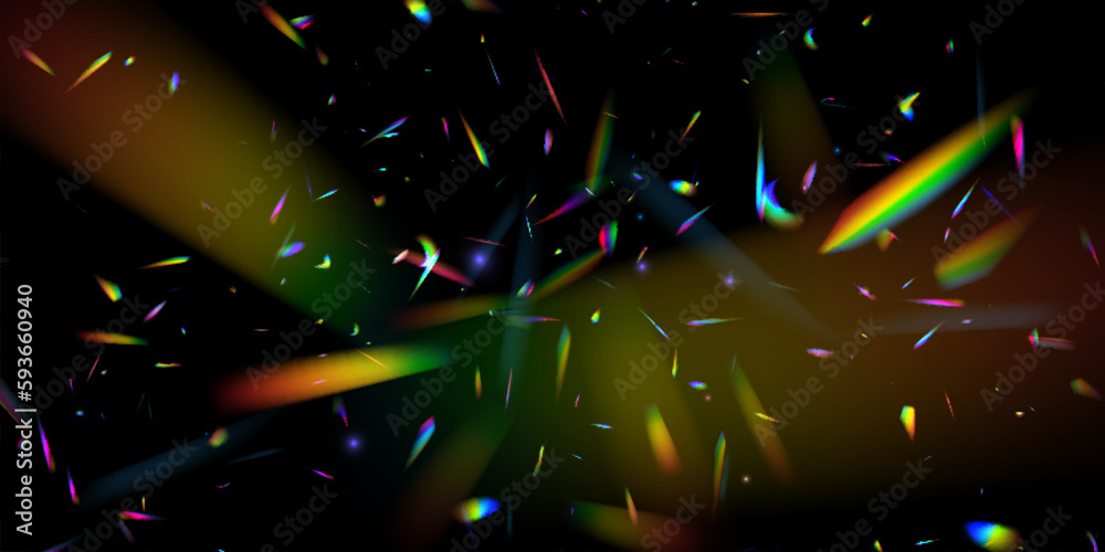 Aufkleber realistic diamond reflection, rainbow light optical effect colorful collection, bright spectrum glow