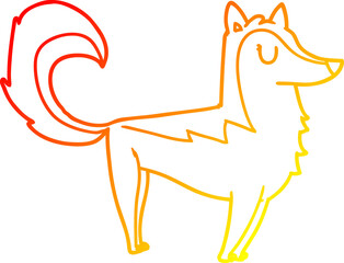 warm gradient line drawing cartoon husky © lineartestpilot