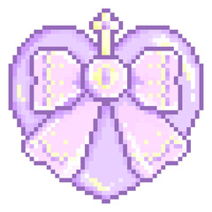 Fototapeta premium ピクセルアートな魔法少女風の聖心アイコン⭐︎PNG