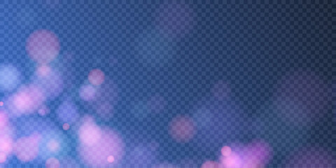 Light effect with lots of glittery highlights shining on transparent background for christmas new year design. And illustrations.