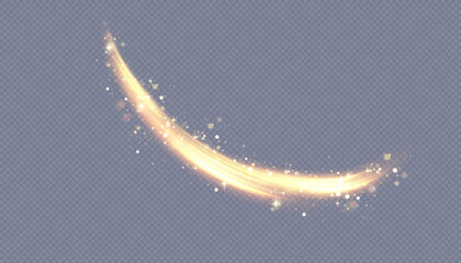 Golden light swirl shimmering highlights flash with brightness.