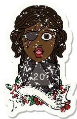 human rogue with natural twenty dice roll illustration