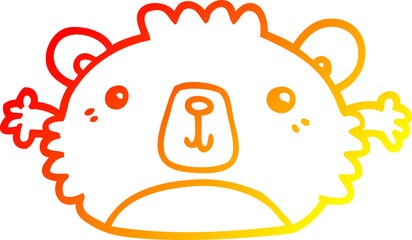 warm gradient line drawing funny cartoon bear