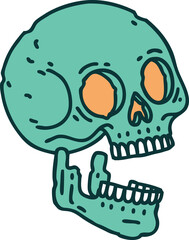 tattoo style icon of a skull