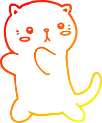 Obraz premium warm gradient line drawing cute cartoon cat