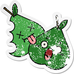 distressed sticker of a cute cartoon pears