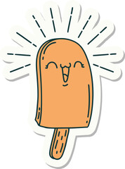 sticker of tattoo style ice lolly