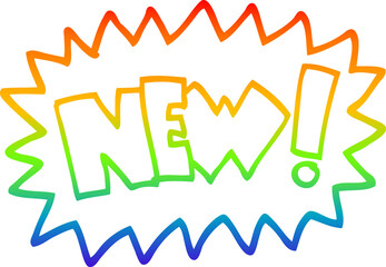 rainbow gradient line drawing cartoon new symbol