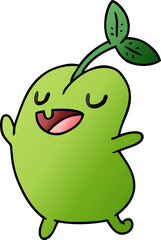 gradient cartoon kawaii cute sprouting bean