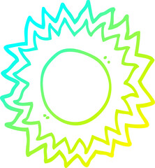 cold gradient line drawing cartoon sun