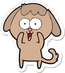 sticker of a cute cartoon dog
