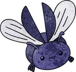 quirky hand drawn cartoon flying beetle