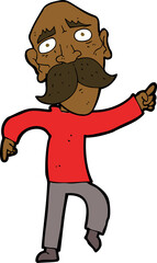 Obraz premium cartoon sad old man pointing