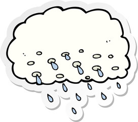 sticker of a cartoon rain cloud