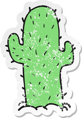 retro distressed sticker of a cartoon cactus