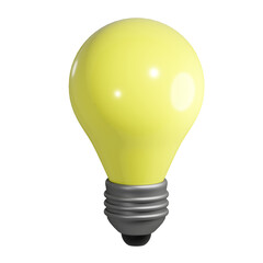 3D rendering of Light bulb pear shaped. Symbol of ideas, inspiration, creativity. Garland element. Realistic PNG illustration isolated on transparent background