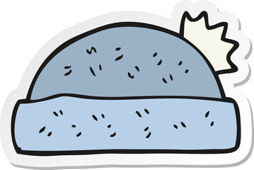 sticker of a cartoon winter hat