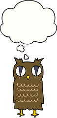 cartoon owl and thought bubble