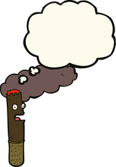 cartoon cigar with thought bubble