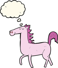 cartoon horse with thought bubble